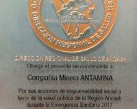 Responsabilidad social corporativa: La Dirección Regional de Salud (DIRES) Áncash ha realizado un reconocimiento a Antamina por el apoyo en la Intervención Sanitaria en la Emergencia Ancash en Huarmey y el Valle Fortaleza.